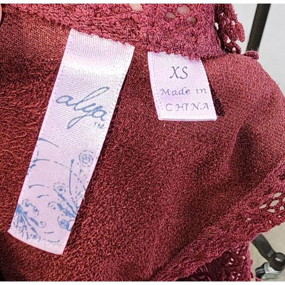 ALYA Women's Red Faux Suede Peplum Tank Top Size XS - Picture 2 of 9